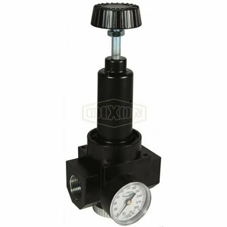 DIXON Wilkerson by Self-Relieving Standard High Flow Regulator with GC240 Gauge, 1 in NPT/BSPP-G, 500 SCFM R30-08RHG